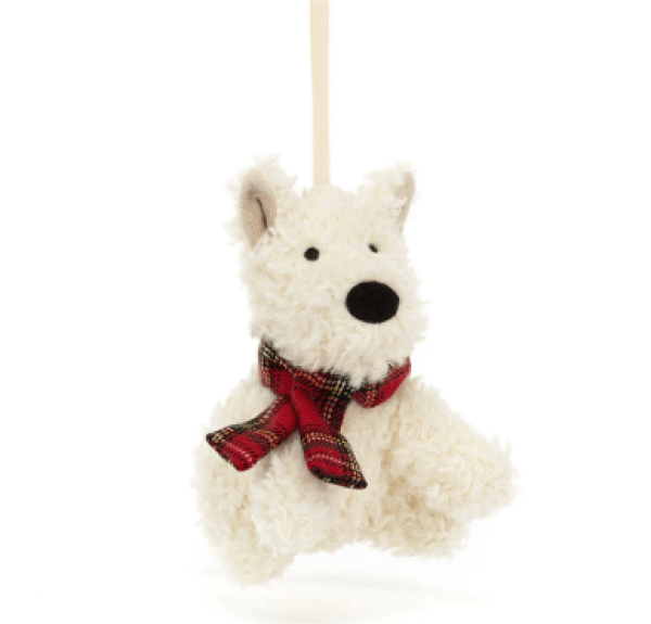 Jellycat Munro Scottie Dog Decoration Cream