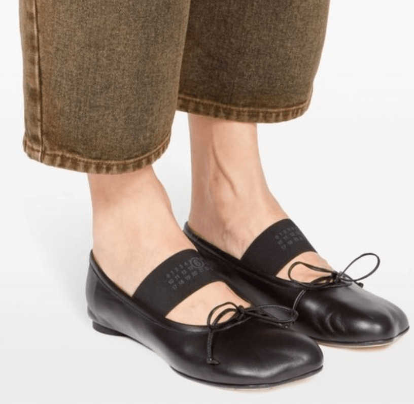 (W) MM6 Maison Margiela Anatomic Numeric Ballerinas Black
