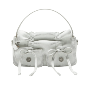 Micro Multi-Pocket Vintage Tote Bag - White:Grey