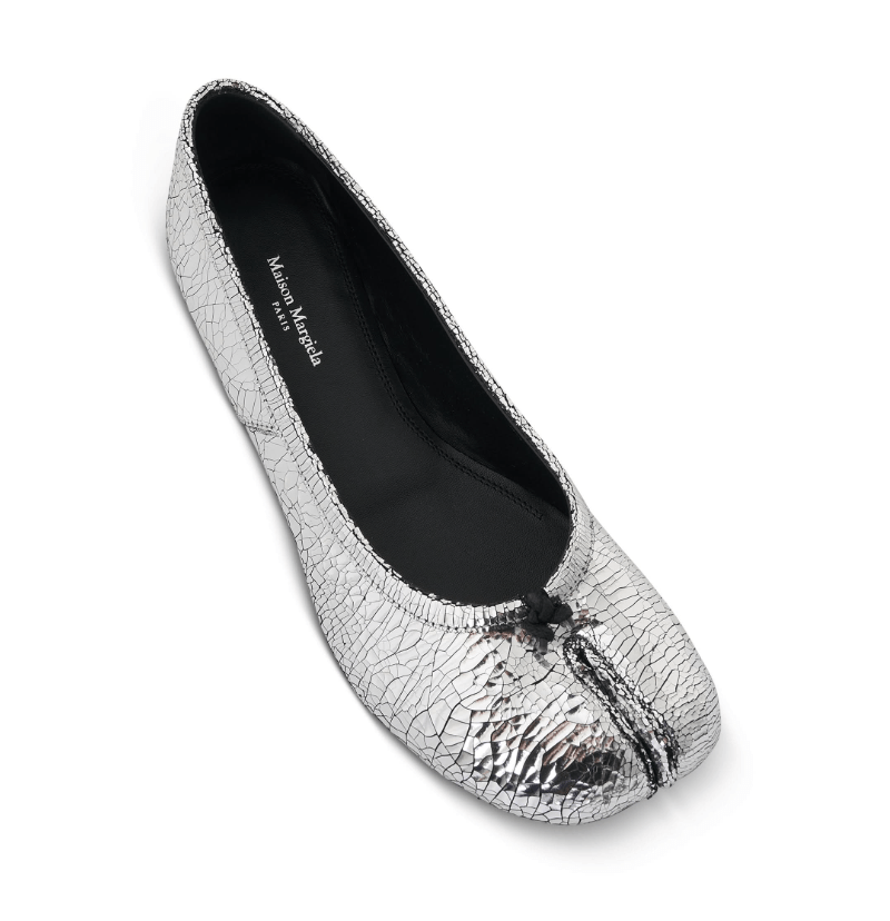 Tabi broken mirror ballerina silver