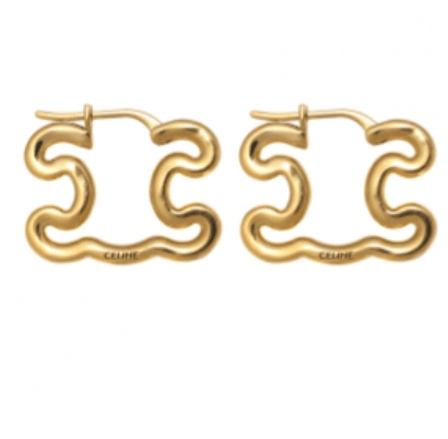 TRIOMPHE FRAME LARGE EARRINGS IN BRASS WITH GOLD FINISH
