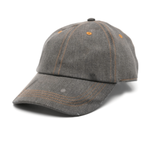 Back logo embroidered cotton denim ball cap