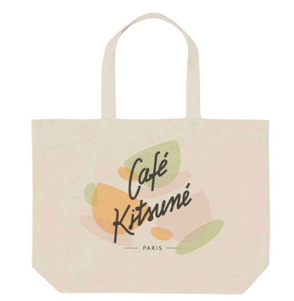 Maison Kitsune Cup Cafe Kitsune Tote Bag Latte