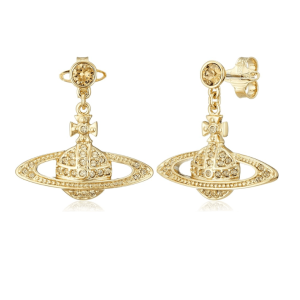 Vivienne Westwood Mini Bas Relief Drop Earrings Gold