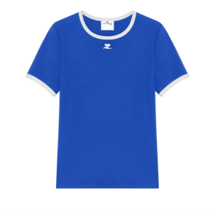 Chest Logo Cotton Ringer Short Sleeve T-Shirt