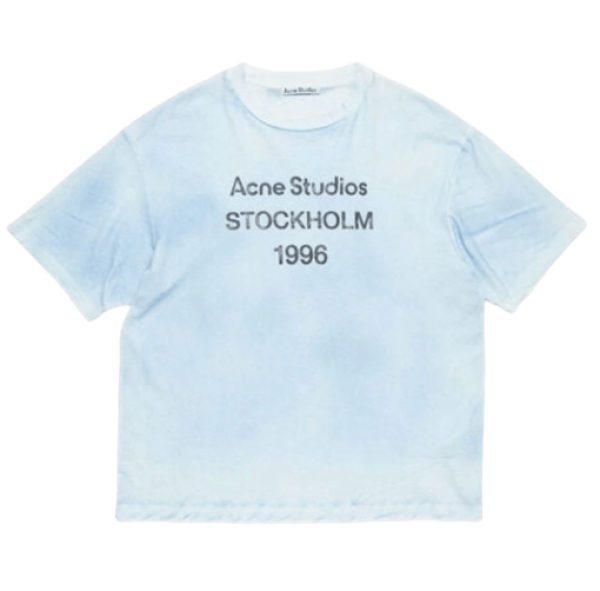 Acne Studios Logo T-Shirt Relaxed Fit Dusty Blue