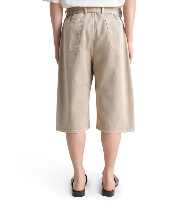 Twisted belt detail denim bermuda shorts