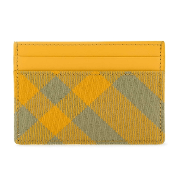 Wool Blend Check Pattern Card Wallet