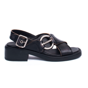 SS25 Logo Buckle Leather Sandals
