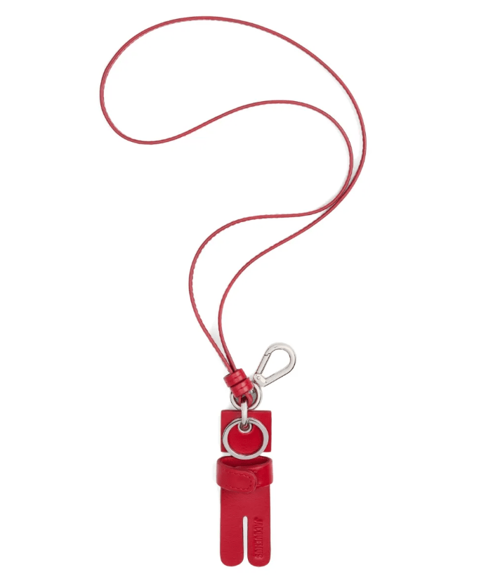 AMICO logo detail leather key ring - RED