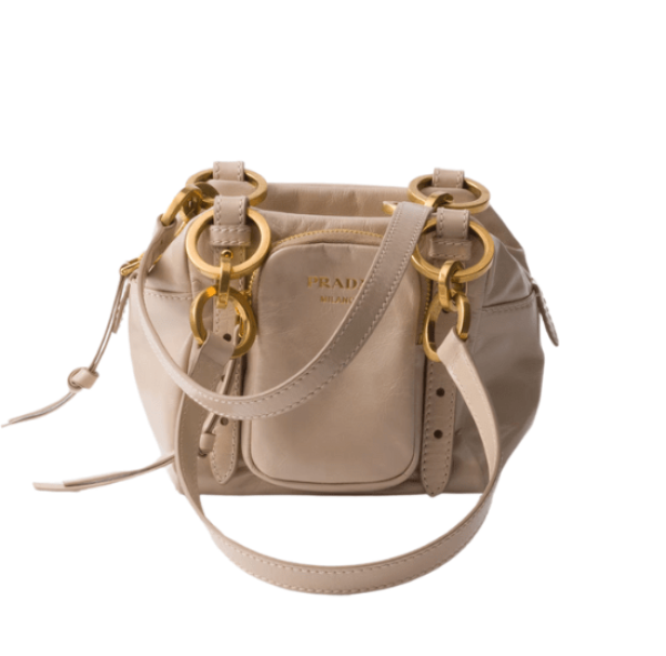 Prada Dangle Leather Top Handle Mini Bag - Powder pink