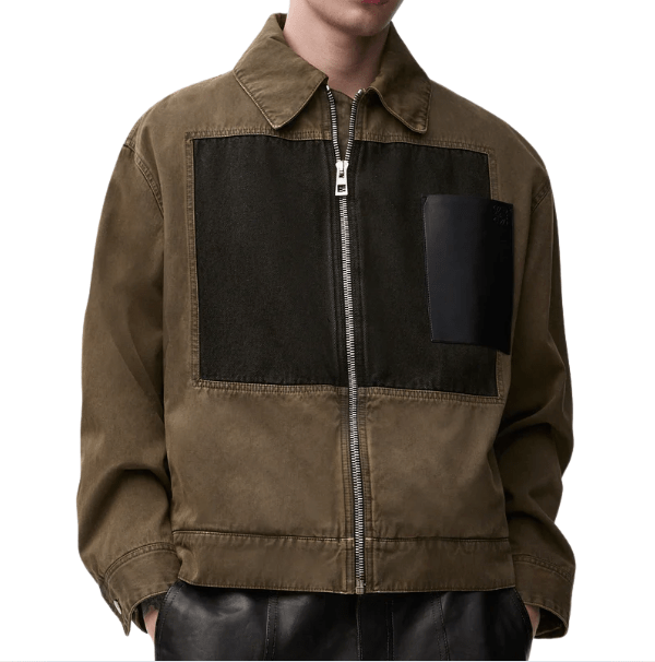 Jacket in cotton -Khaki Green