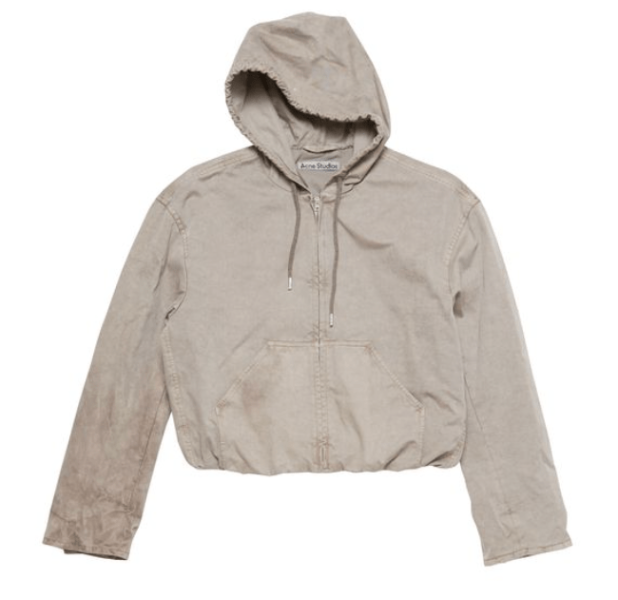 Boxy fit cotton hooded sweatshirt