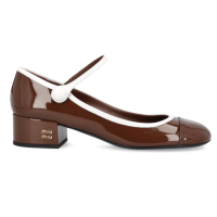 Patent leather mary jane pumps heel