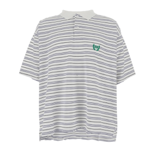 Chest Logo Embroidered Stripe Polo Shirt