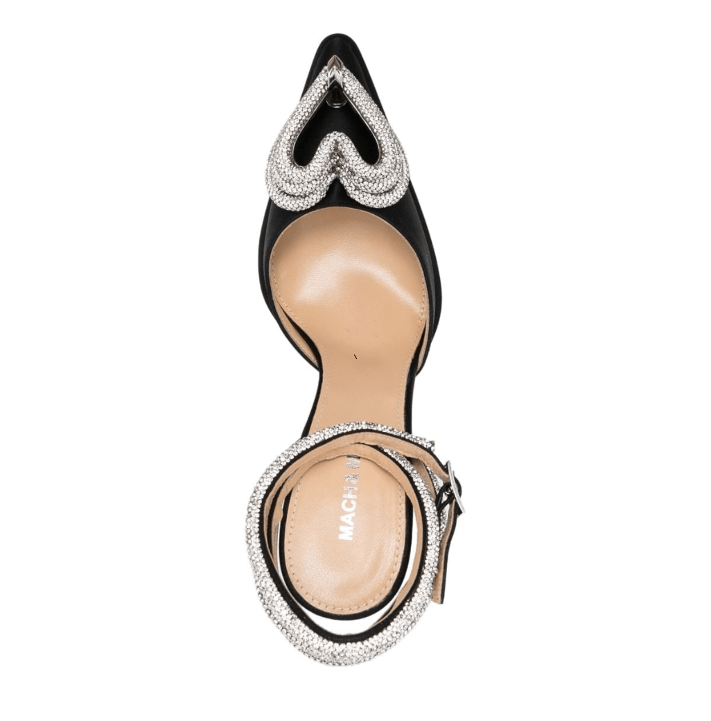 3x Heart 120mm Crystal Embellished Pump