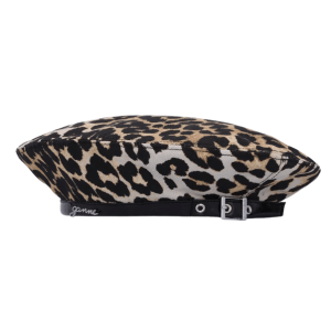 Woven Cotton Beret - Leopard 