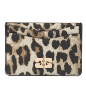 LEOPARD PRINTED GANNI BOU CARD HOLDER