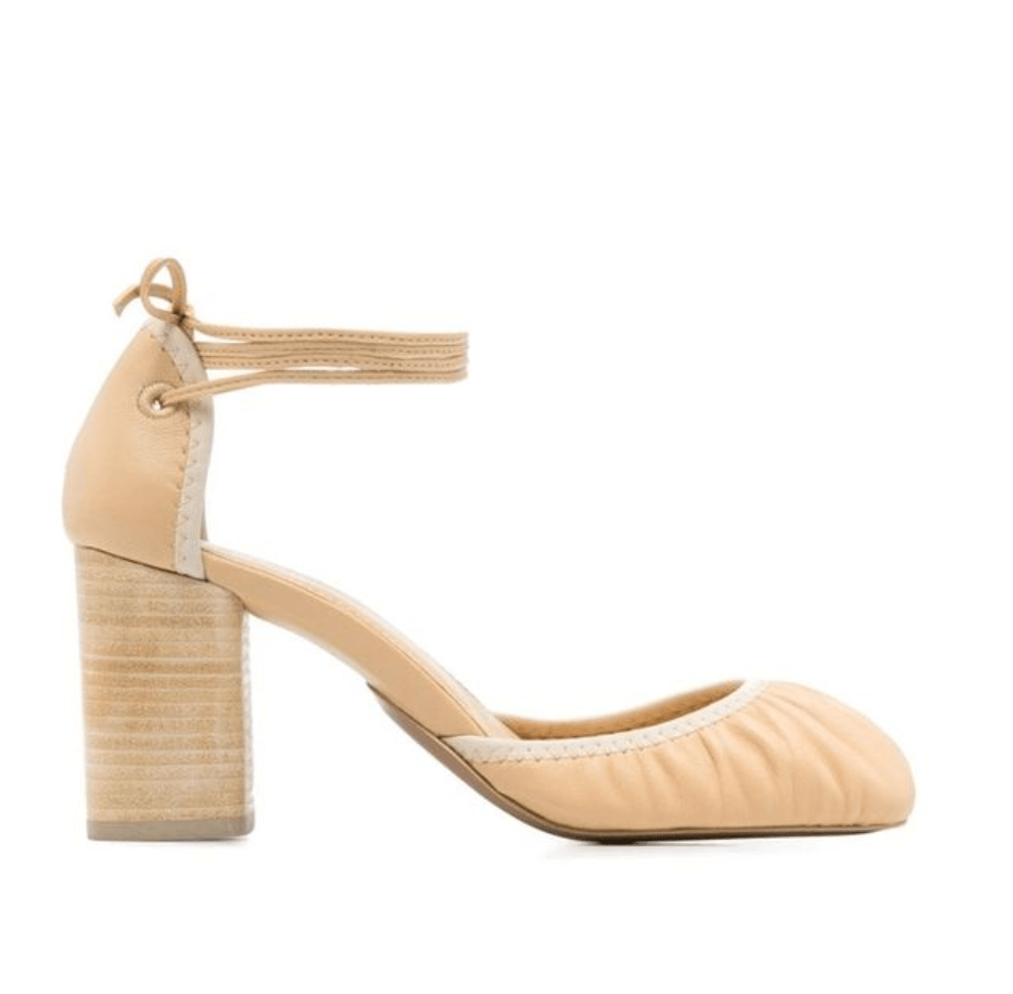 Strap Micro Leather Pumps Heel