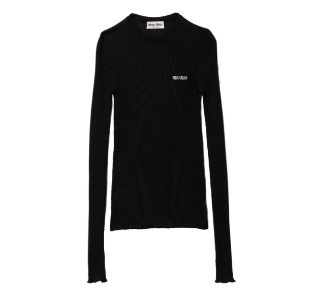 Cashmere and Silk Slim Fit Knit - Black 