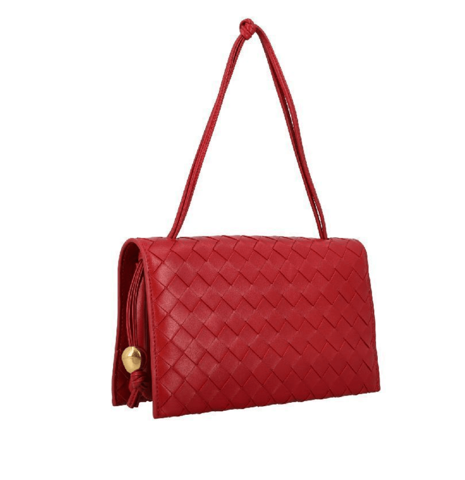 Bottega Veneta Trio Pouch on Strap Apple Candy