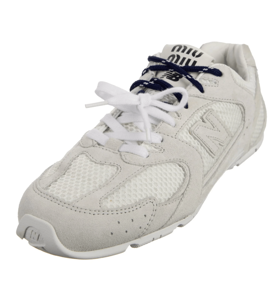 (W) New Balance x Miu Miu 530 Suede Mesh Sneakers White