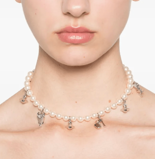 White Silver Anglo Pearl Necklace