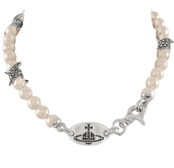 Vivienne Westwood Verena Pearl Necklace Silver