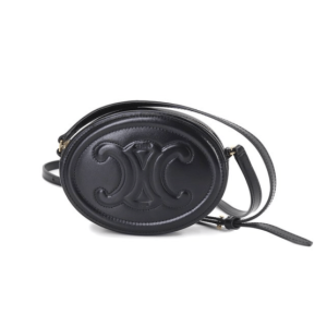 Celine Crossbody Oval Purse Cuir Triomphe in Smooth Calfskin Black