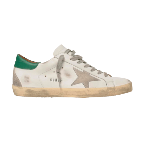 Golden Goose Superstar White Ice Green Tab Sneakers