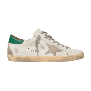 Golden Goose Superstar White Ice Green Tab Sneakers
