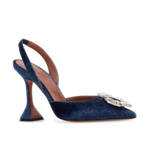 BEGUM denim slingback heel