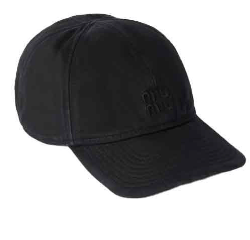Logo embroidered drill ball cap black