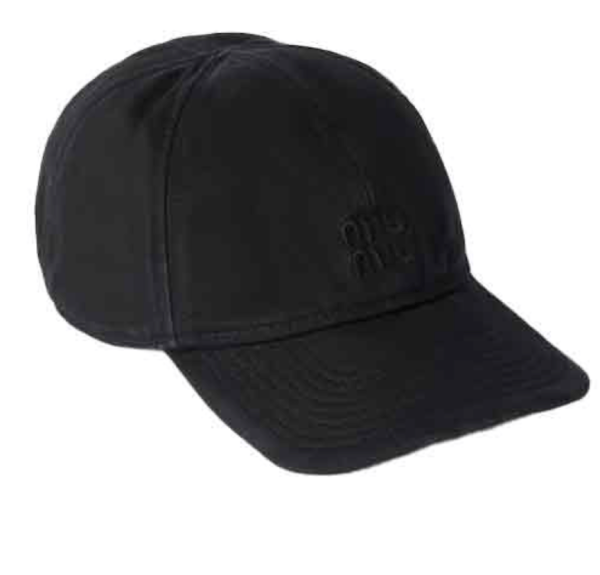 Logo embroidered drill ball cap black