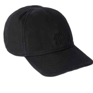 Logo embroidered drill ball cap black