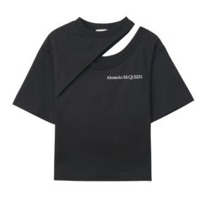 Cut Out Short Sleeve T-Shirt - Black
