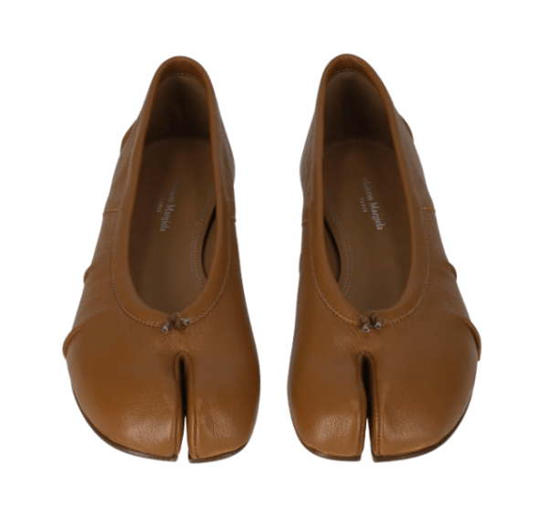 New Tabi Ballerina Flat Shoes - Light Brown