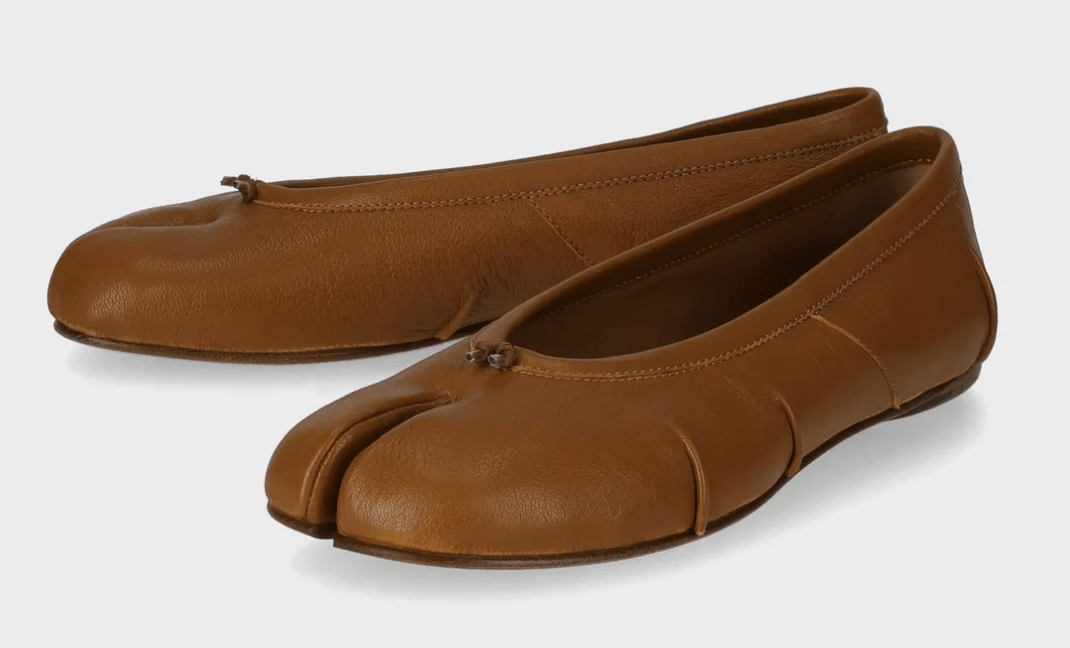 New Tabi Ballerina Flat Shoes - Light Brown
