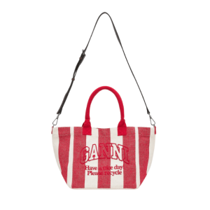 Small Easy Stripe Shopper Bag - Cherry 