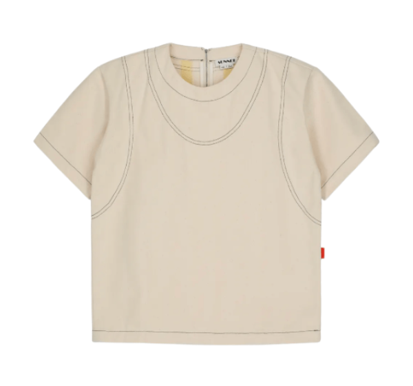 SUNNEI Stripe Short-Sleeve T-Shirt - Ecru 