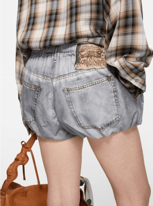 Acne Studios Trompe-l'œil Denim Print Shorts