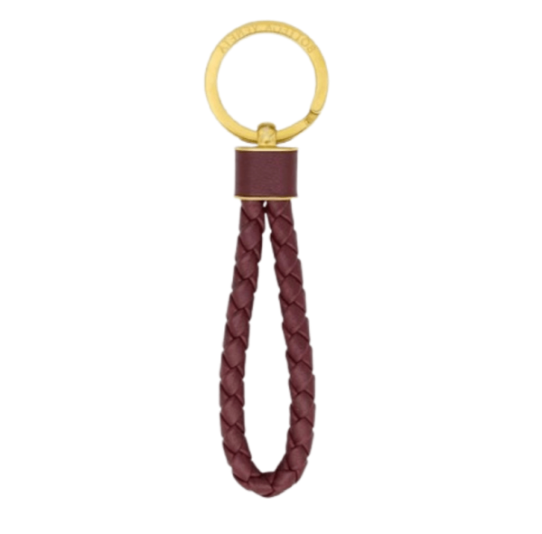 Bottega Veneta Leather Keyring Bordeaux