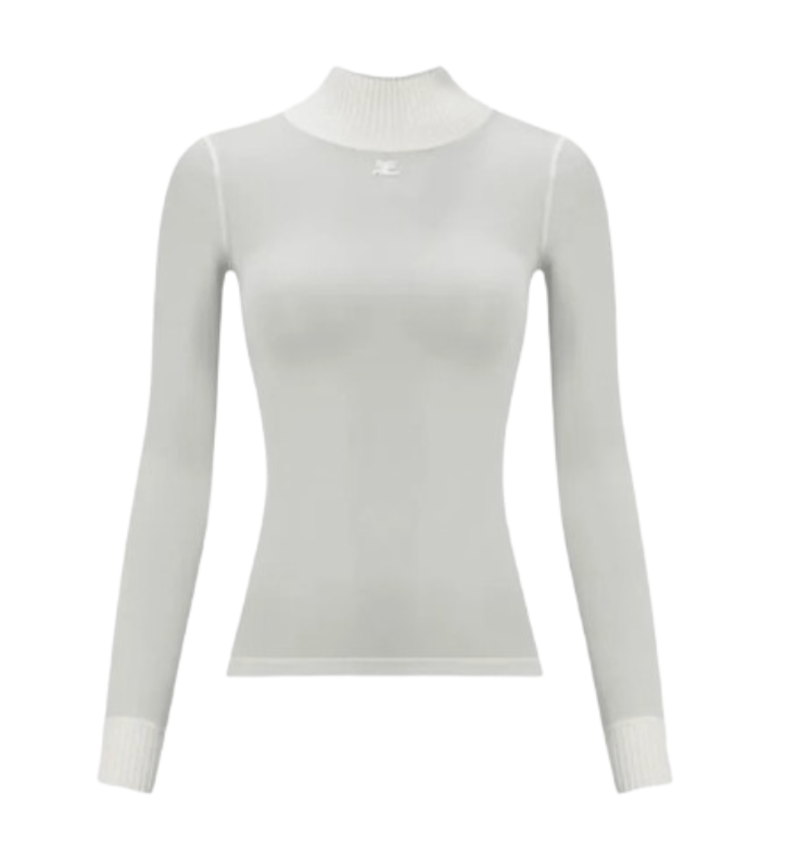 (W) Courreges Reedition 2nd Skin Top Heritage White