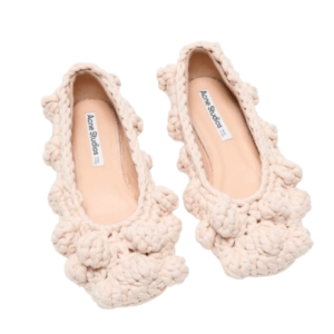 Acne Studios Knit ballet flat pink