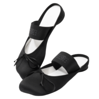 MM6 Maison Margiela Satin Ballet Mules – Black