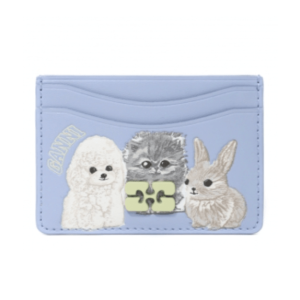 GANNI BLUE ANIMAL BOU CARD HOLDER
