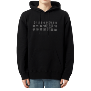 MM6 NUMERIC HOODIE BLACK
