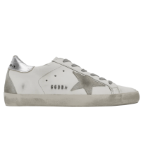 Golden Goose Superstar White Silver Heel Tab Sneakers