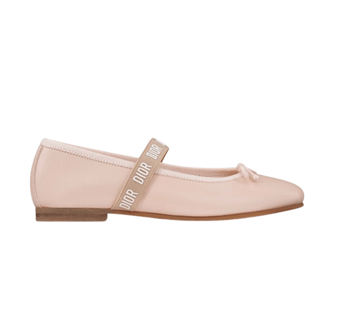 (Kids) Dior Ballet Flat Calfskin Pale Pink