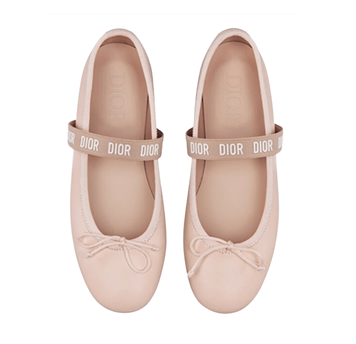 (Kids) Dior Ballet Flat Calfskin Pale Pink